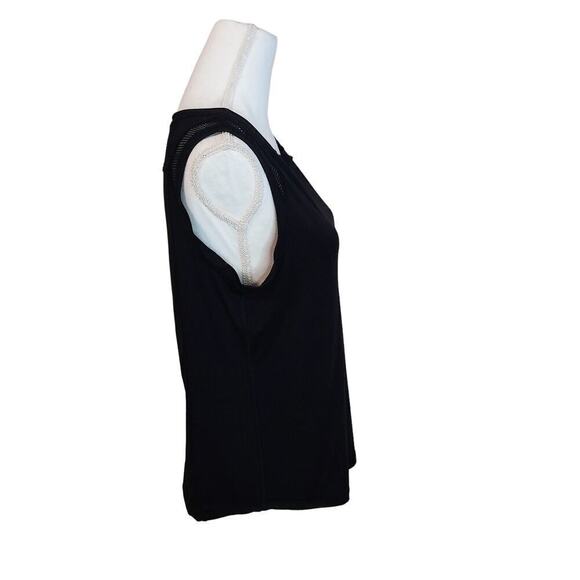 90 Degree by Reflex Yoga Top Size Medium Black Mesh Open Back Workout Active - Picture 4 of 11